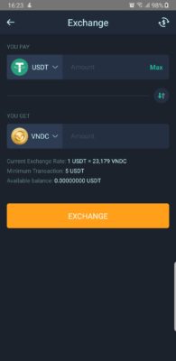 how to withdraw to cash with VNDC app