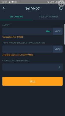 Sell VNDC for VND